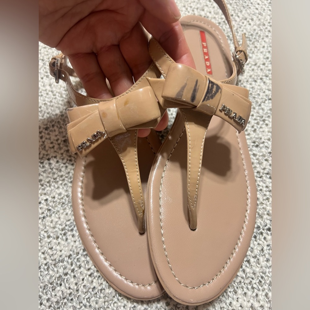 Prada nude sandals